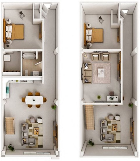 1 Bed 1 Bath 1467 square feet floor plan The Hemingway
